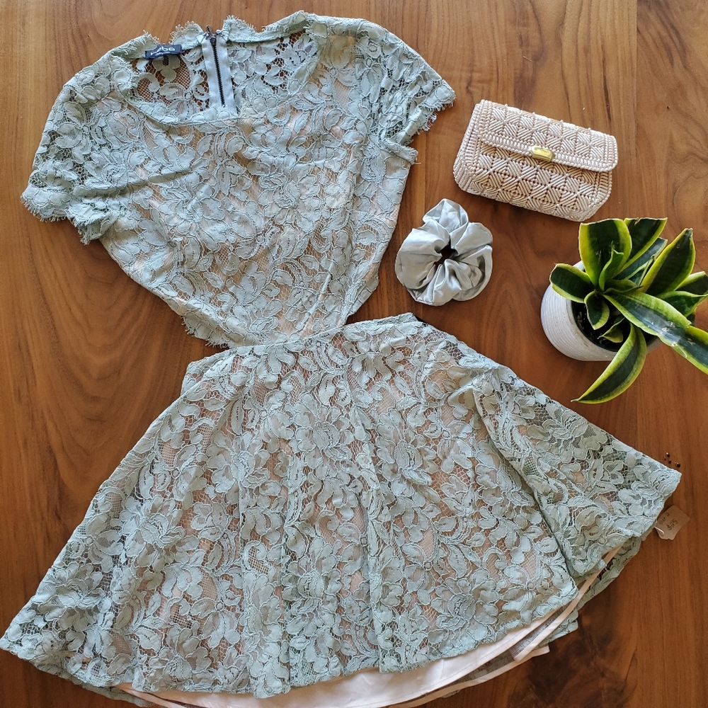 Bebe Cut-out Lace Mini Dress